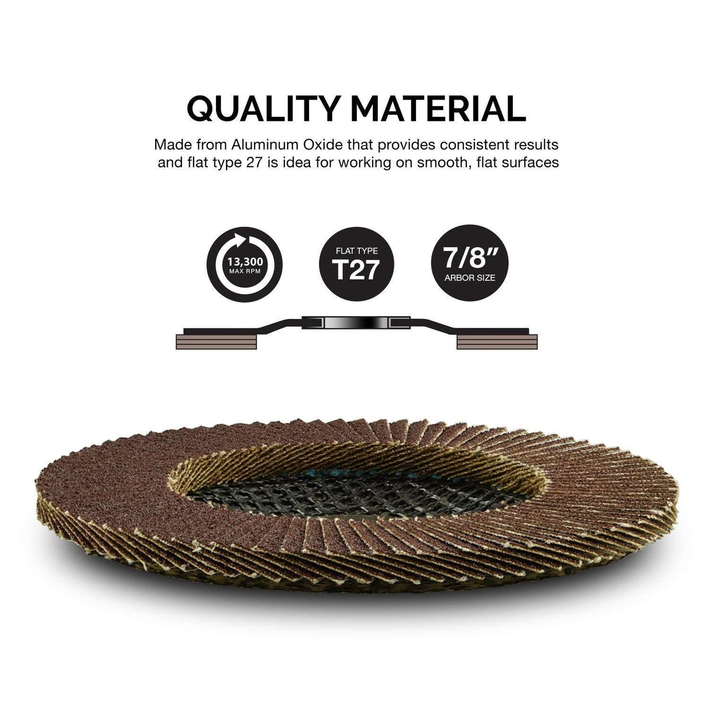 11106A 10 Pack Aluminum Oxide Flap Discs 4-1/2 for Angle Grinder, 40 Grit Flapper Wheel, Flat T27 Grinding Wheel 4.5 Inch Flap Disc, 7/8" Arbor Grinding Disc, Wood & Metal Sanding