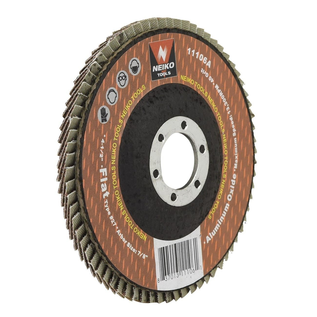 11106A 10 Pack Aluminum Oxide Flap Discs 4-1/2 for Angle Grinder, 40 Grit Flapper Wheel, Flat T27 Grinding Wheel 4.5 Inch Flap Disc, 7/8" Arbor Grinding Disc, Wood & Metal Sanding