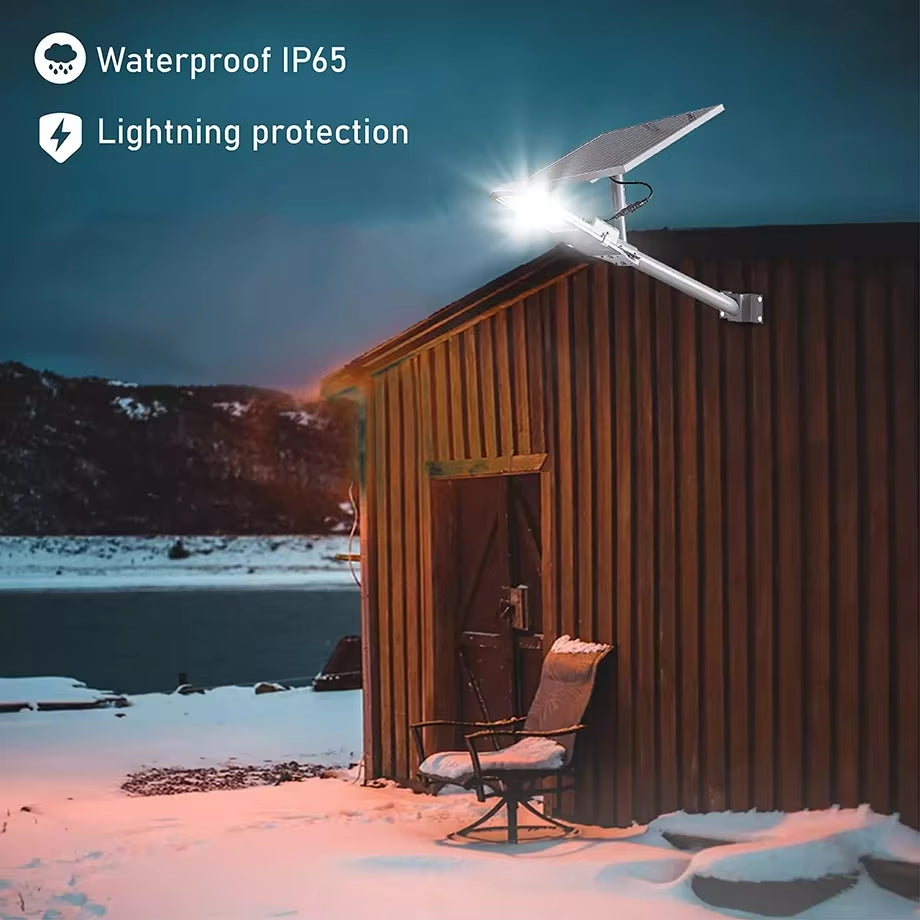 200W Powerful Solar Light Outdoor Solar Street Light 6000Mah Waterproof Automatic Dusk to Dawn Street Light for Garage Garden