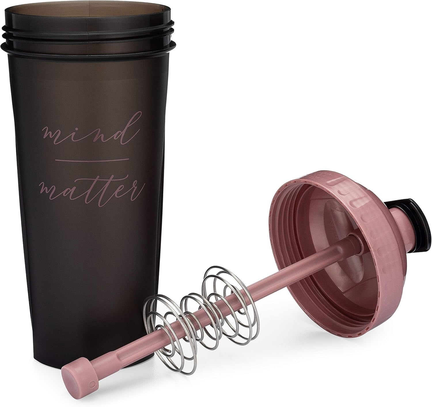 28-Ounce Shaker Bottle with Action-Rod Mixer | Shaker Cups with Motivational Quotes | Protein Shaker Bottle Is BPA Free and Dishwasher Safe | Two Pack - I Am Mint & Mind over Matter Black