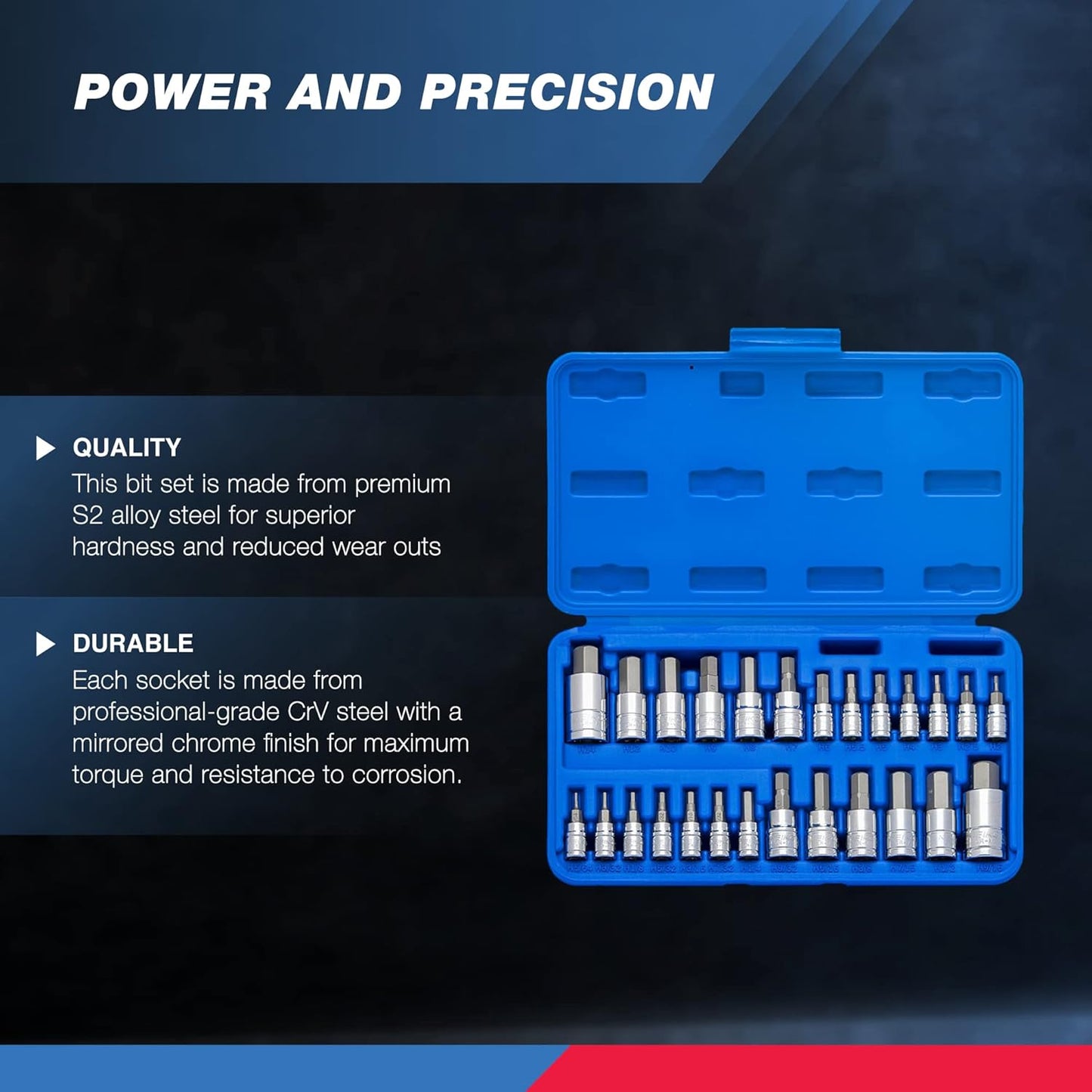 Ultimate 26-Piece Tamper-Proof Hex Bit Socket Set | SAE & Metric Sizes Included