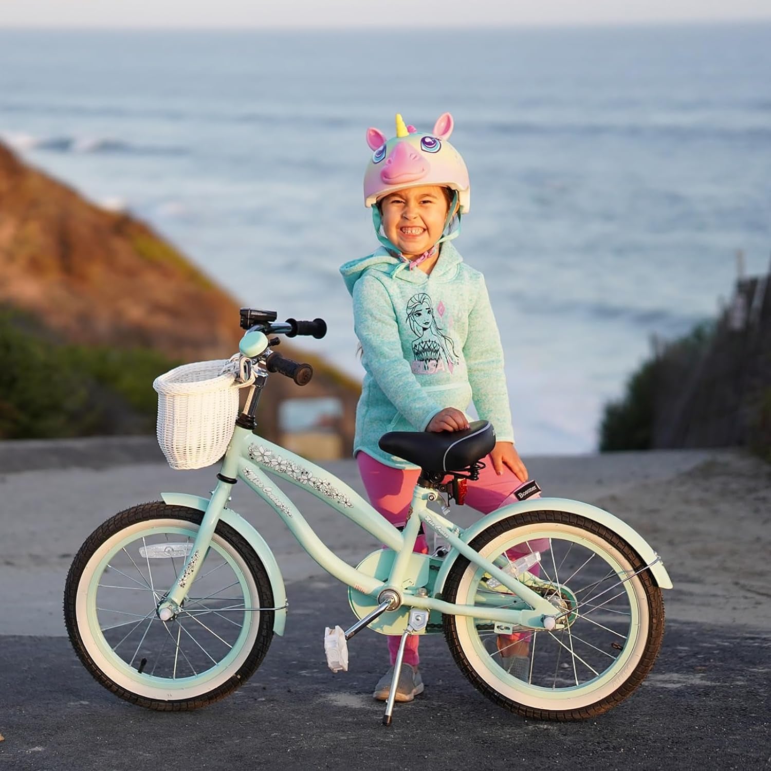 12 14 16 Inch Kids Cruiser Bike for Ages 2-7 Years Old Girls & Boys, Children'S Bicycle with Training Wheels, Coaster Brake, Fenders & Adjustable Seat