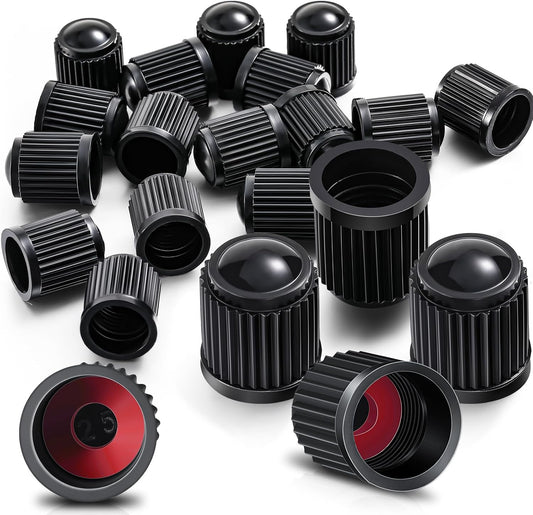 20 Pcck Tire Valve Team Caps Car Tire Caps Plastic Universal Black Stem Covers for Bike Bicycle Cars Suv Trucks Motorcycles