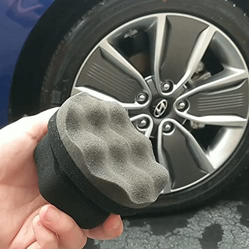 2 Pack Large Tire Shine Applicator Pad, Durable and Reusable Hex-Grip Tire Dressing Applicator Pad for Applying Tire Shine